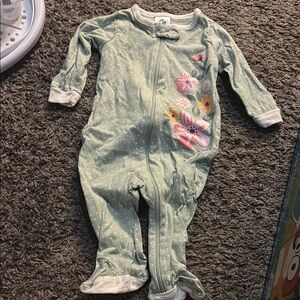 Gerber Green and Pink Footies One Piece